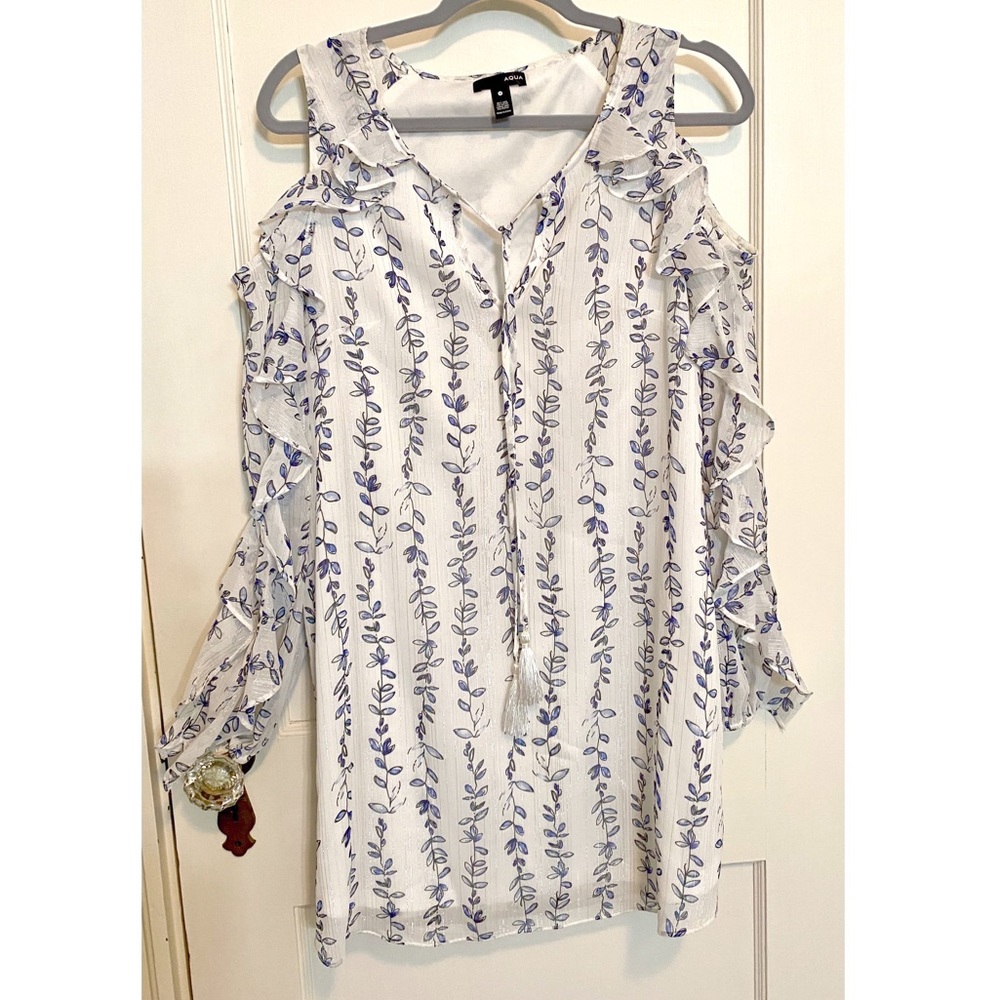 White and Blue Patterned Dress
